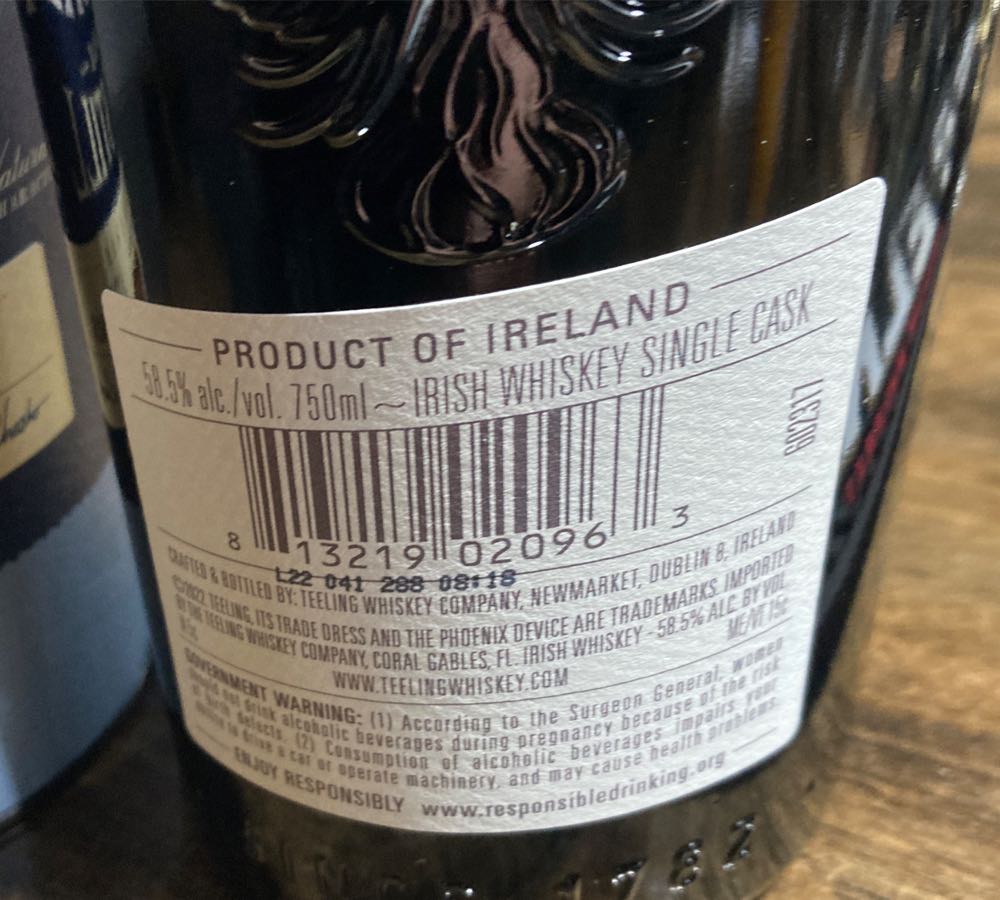 Teeling Single Pot Still - Teeling (750 mL) alcohol collectible [Barcode 813219020963] - Main Image 3