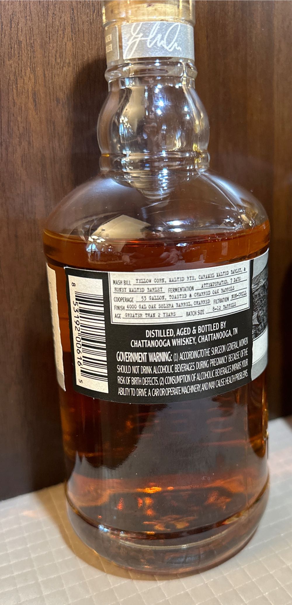 Chattanooga Whiskey 91 - Chattanooga Whiskey Co (375 mL) alcohol collectible [Barcode 853192006165] - Main Image 2