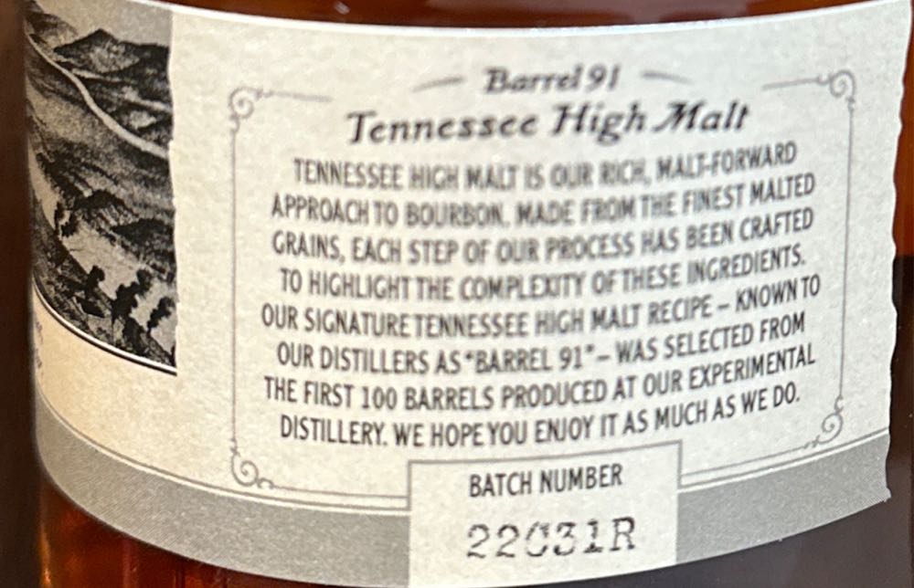 Chattanooga Whiskey 91 - Chattanooga Whiskey Co (375 mL) alcohol collectible [Barcode 853192006165] - Main Image 3