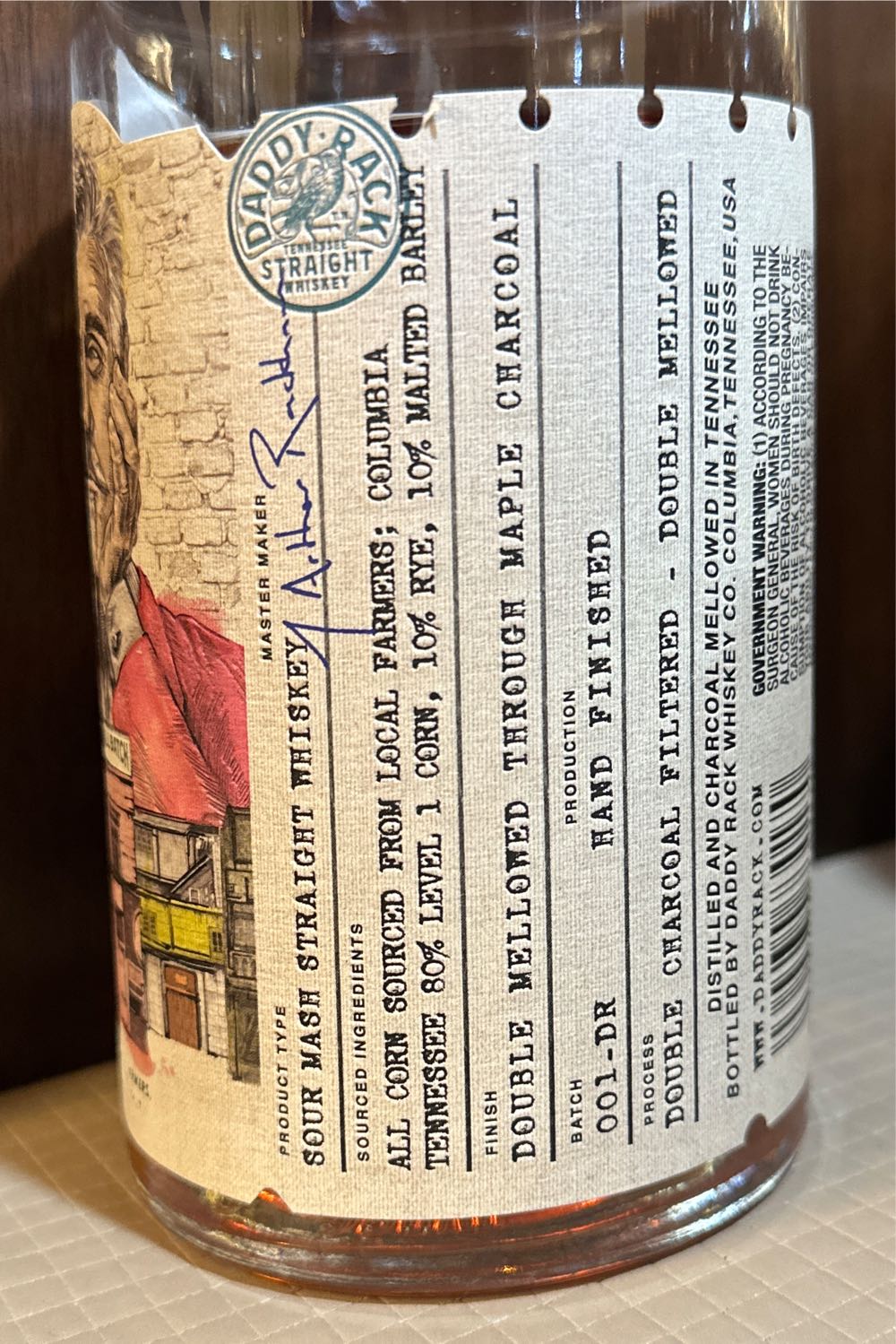 Daddy Rack Tennessee Straight Whiskey - Daddy Rack Whiskey Co (750 mL) alcohol collectible [Barcode 5060430730170] - Main Image 2
