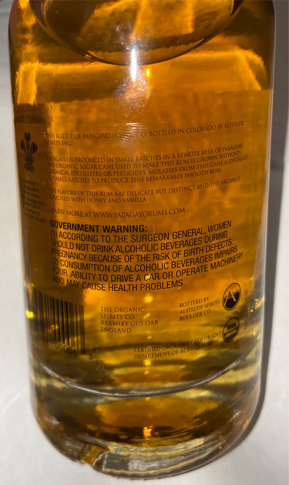 Papagayo Spiced Rum  (750 mL) alcohol collectible [Barcode 832891000063] - Main Image 2