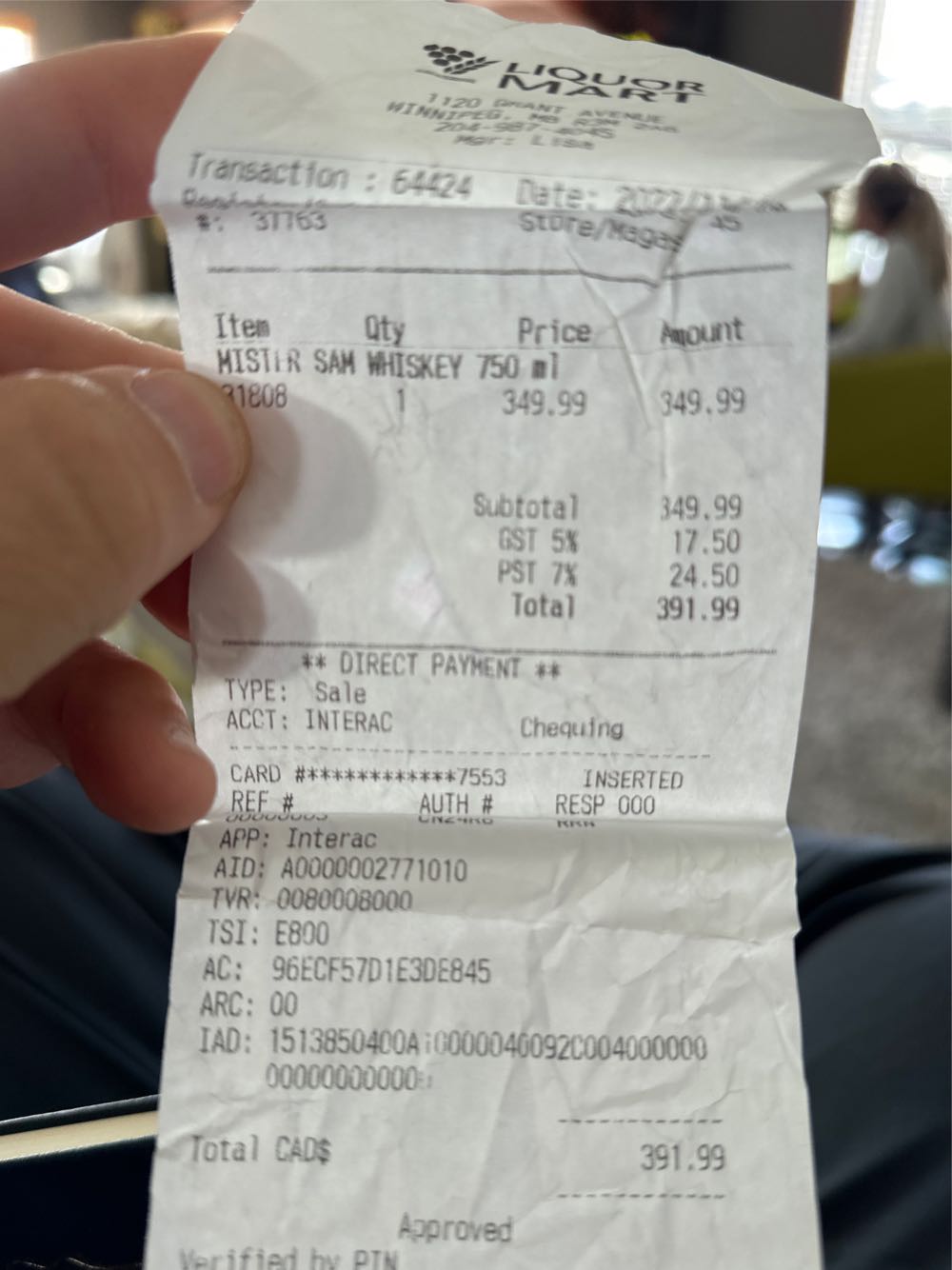 Mister Sam Tribute Whiskey Batch 3 - Sazerac Company (750 mL) alcohol collectible [Barcode 088004030490] - Main Image 3