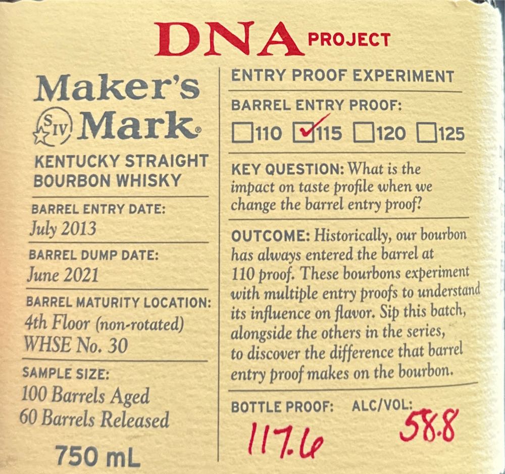 Maker’s Mark DNA Project  (750 mL) alcohol collectible [Barcode 085246501863] - Main Image 2
