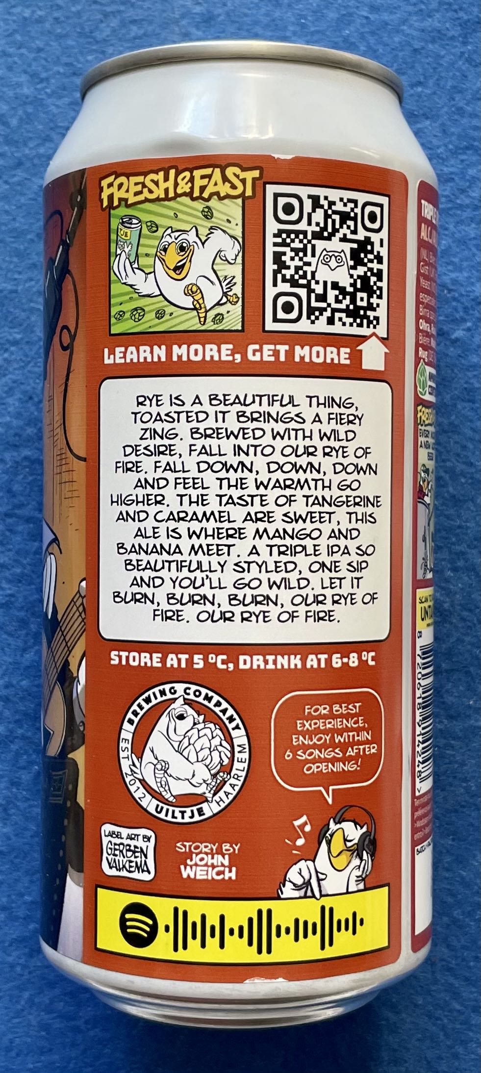 Rye Of Fire - Uiltje Brewing Company (440 mL) alcohol collectible [Barcode 8720618914248] - Main Image 4