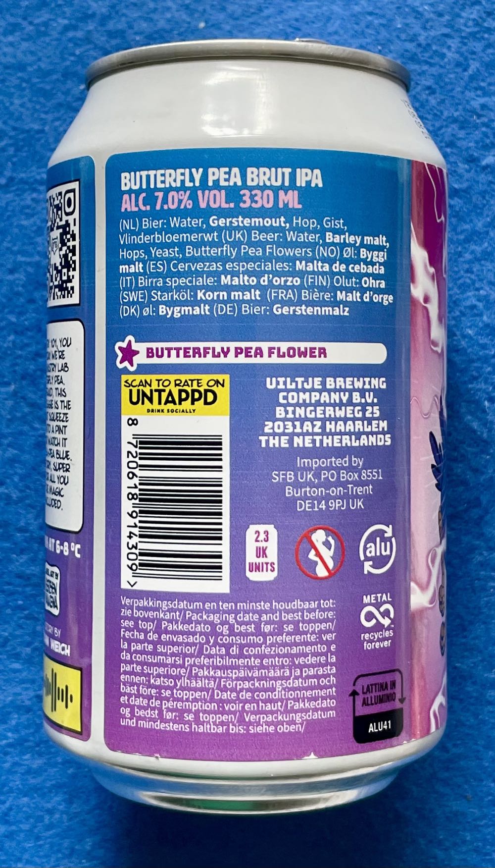 I’m Blue Da- Ba-Pea… - Uiltje Brewing Company (330 mL) alcohol collectible [Barcode 8720618914309] - Main Image 3