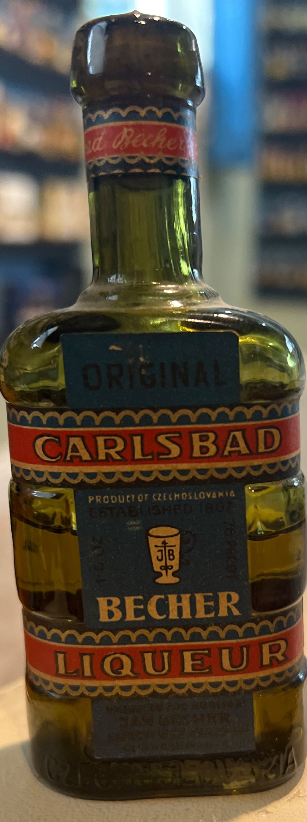 Becherovka Carlsbad Liqueur 1947  (50 mL) alcohol collectible - Main Image 3