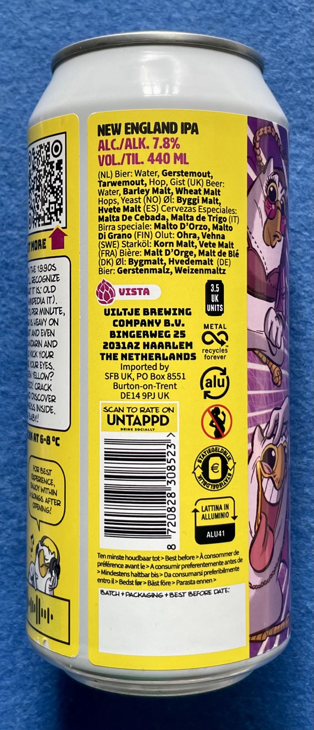 Have You Ever Been Yellow - Uiltje Brewing Company (440 mL) alcohol collectible [Barcode 8720828308523] - Main Image 4