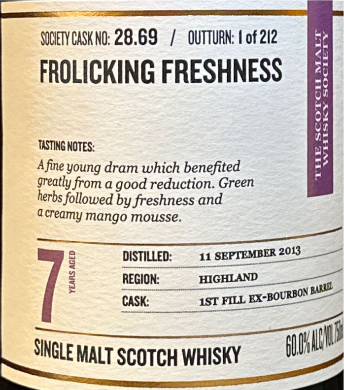 Tullibardine 7 SMWS 28.69 Frolicking Freshness 7 - The Tullibardine Distillery (750 mL) alcohol collectible - Main Image 2