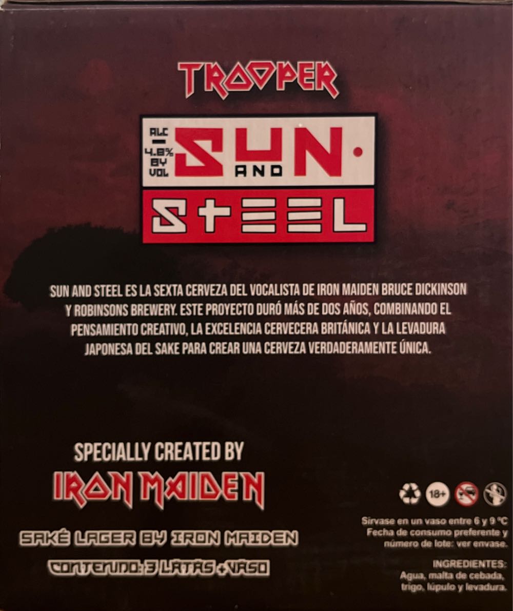 Iron Maiden Trooper Sun And Steel - Robinsons Brewery (0.9 FL OZ) alcohol collectible [Barcode 707273531124] - Main Image 4