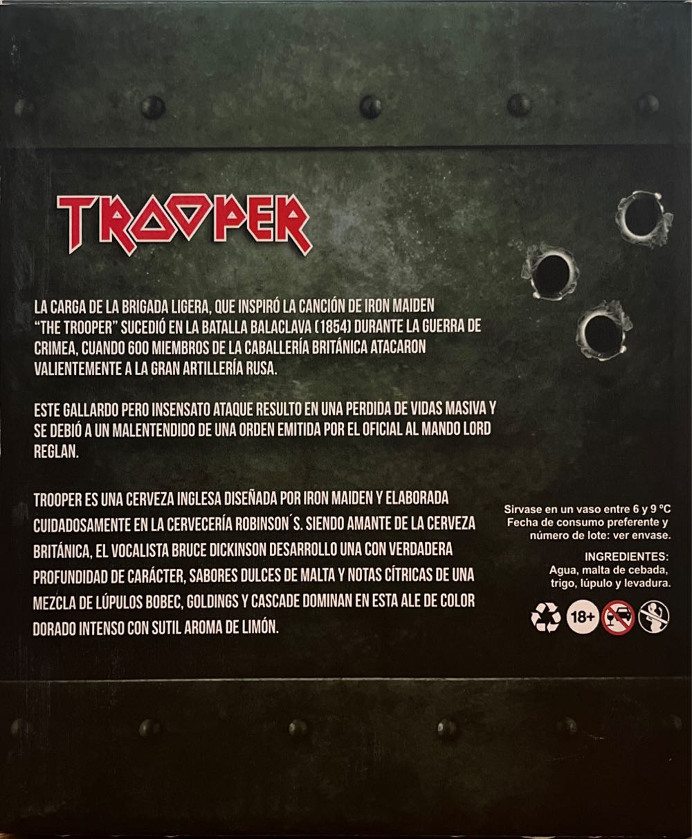 Iron Maiden Trooper - Robinsons Brewery (16 FL OZ) alcohol collectible [Barcode 707273531124] - Main Image 4