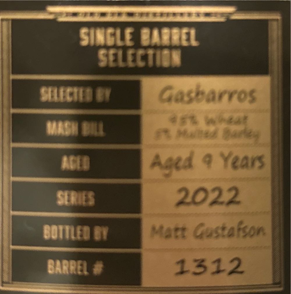 Old Elk Straight Wheat “Gasbarros” - Old Elk Distillery (750 mL) alcohol collectible [Barcode 852045007977] - Main Image 4