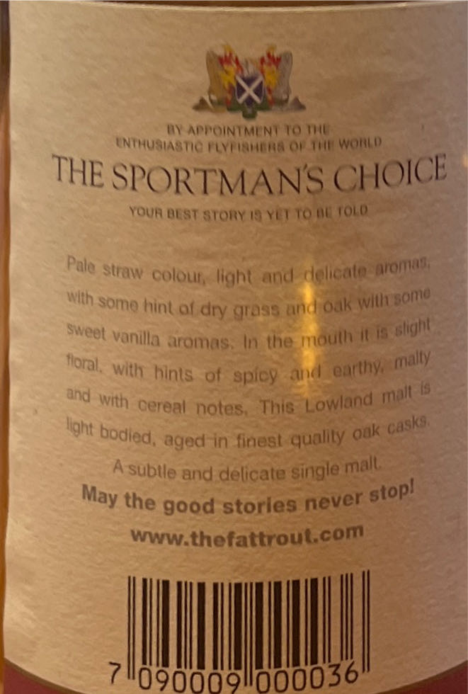 The Fat Trout Lowland Single Malt 750ml  (700 mL) alcohol collectible [Barcode 7090009000036] - Main Image 2