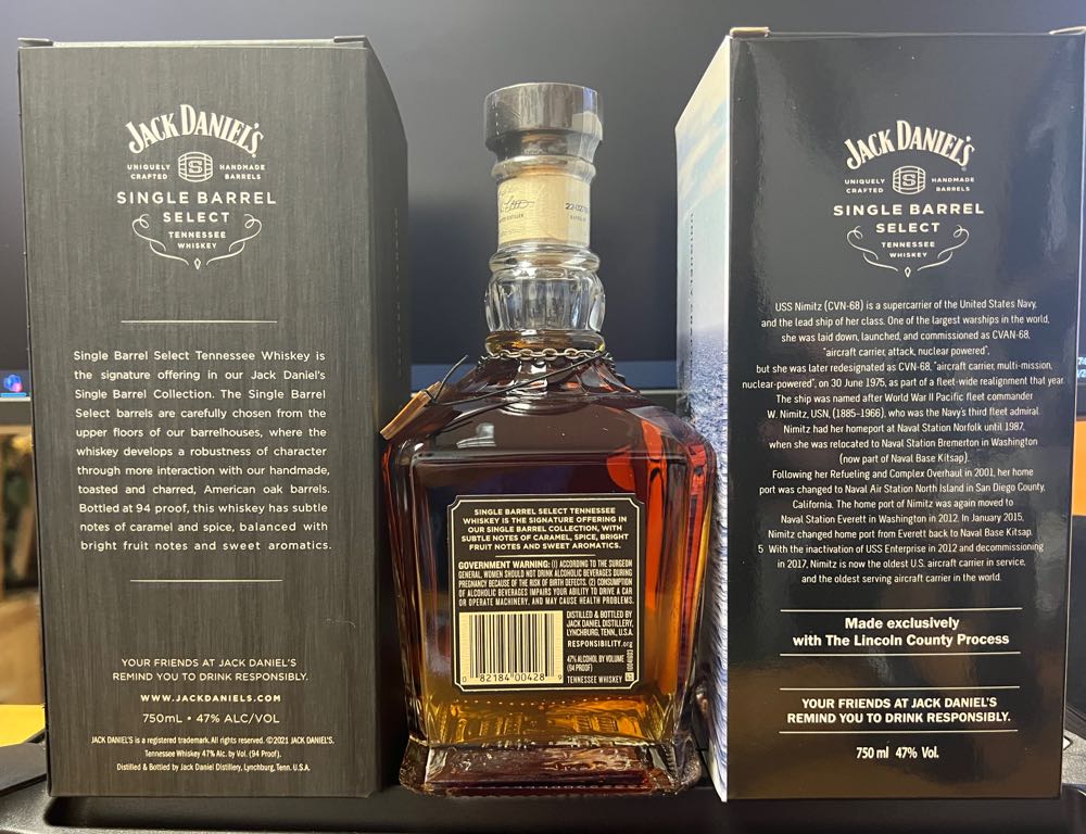 US Collectors Navy Aircraft Carriers 2022 - Jack Daniel’s Distillery, Lynchburg, TN (750 mL) alcohol collectible - Main Image 3