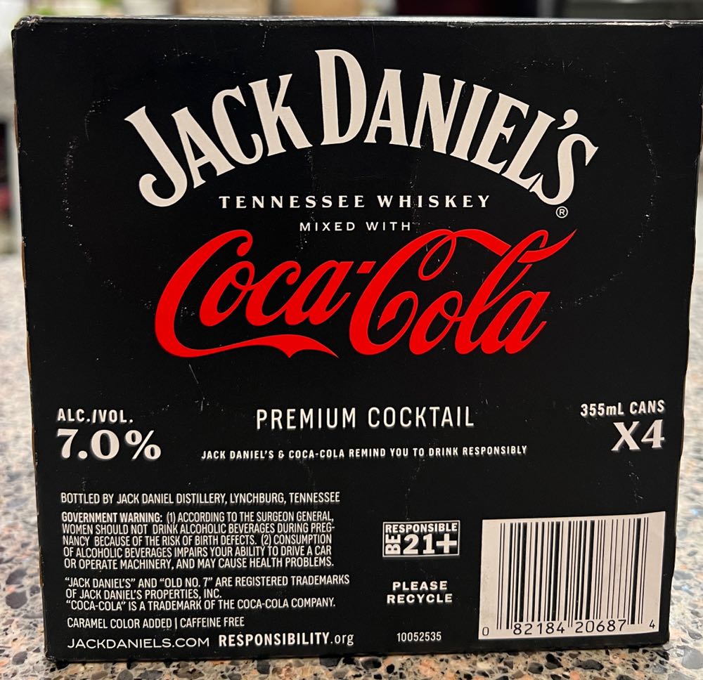 Soft Drink Coca Cola - 4 Cans 2023 - Jack Daniel’s Distillery, Lynchburg, TN (355 mL) alcohol collectible - Main Image 4