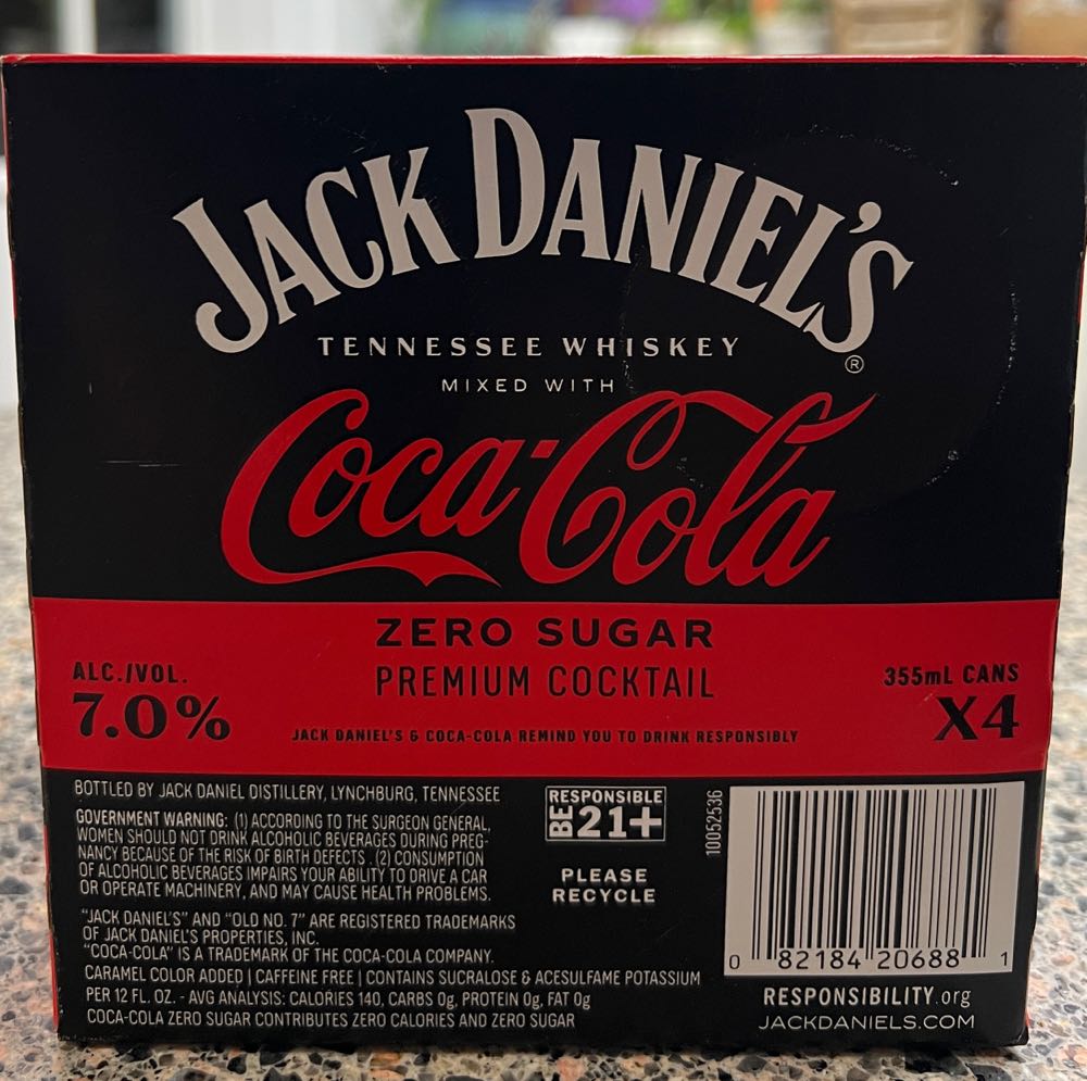 Soft Drink Cherry- 4 Cans 2025 - Jack Daniel’s Distillery, Lynchburg, TN (355 mL) alcohol collectible - Main Image 4