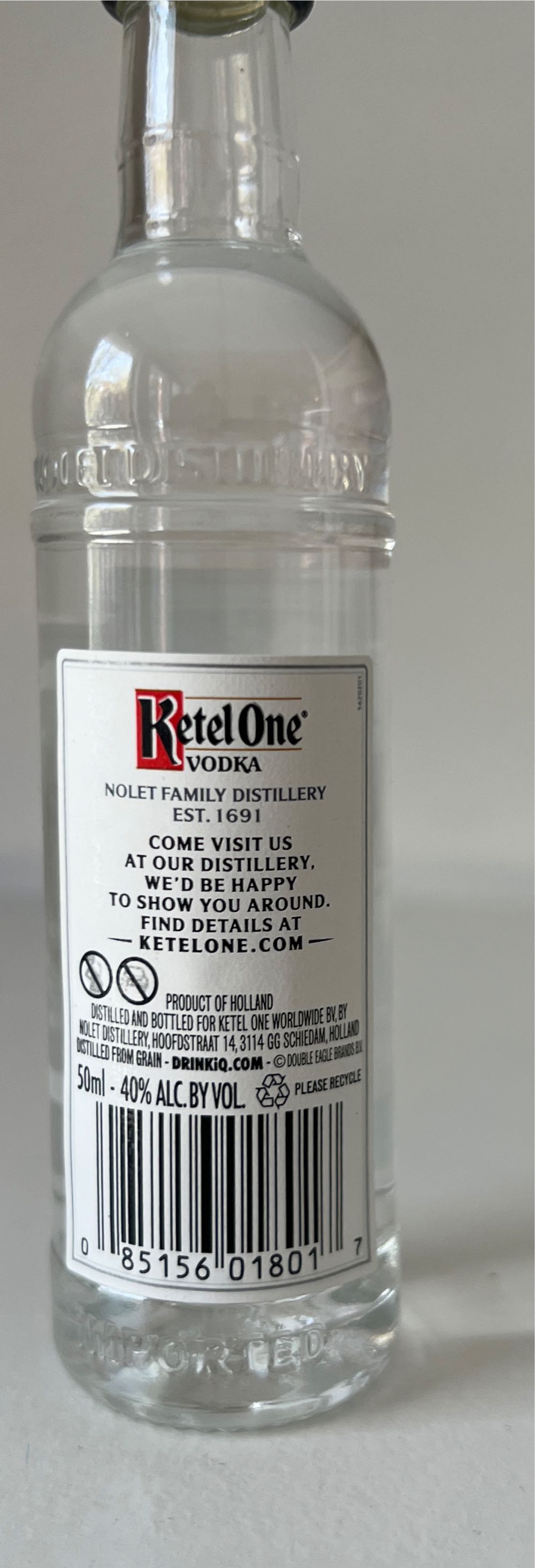 Ketel One Vodka - Nolet Distillery (50 mL) alcohol collectible - Main Image 2