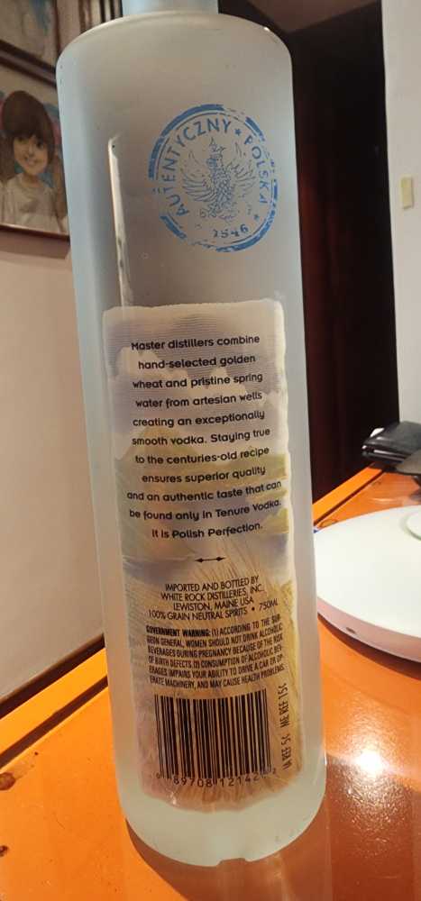 Tenure - Product of Poland (750 mL) alcohol collectible [Barcode 089708121422] - Main Image 2