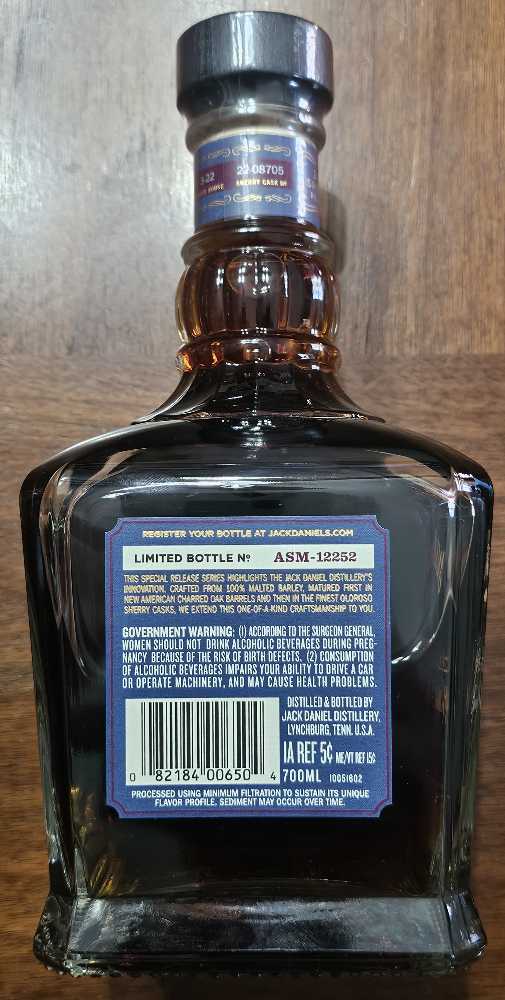 Twice Barreled Single Malt  - Jack Daniel Distillery (700 mL) alcohol collectible [Barcode 082184006504] - Main Image 2