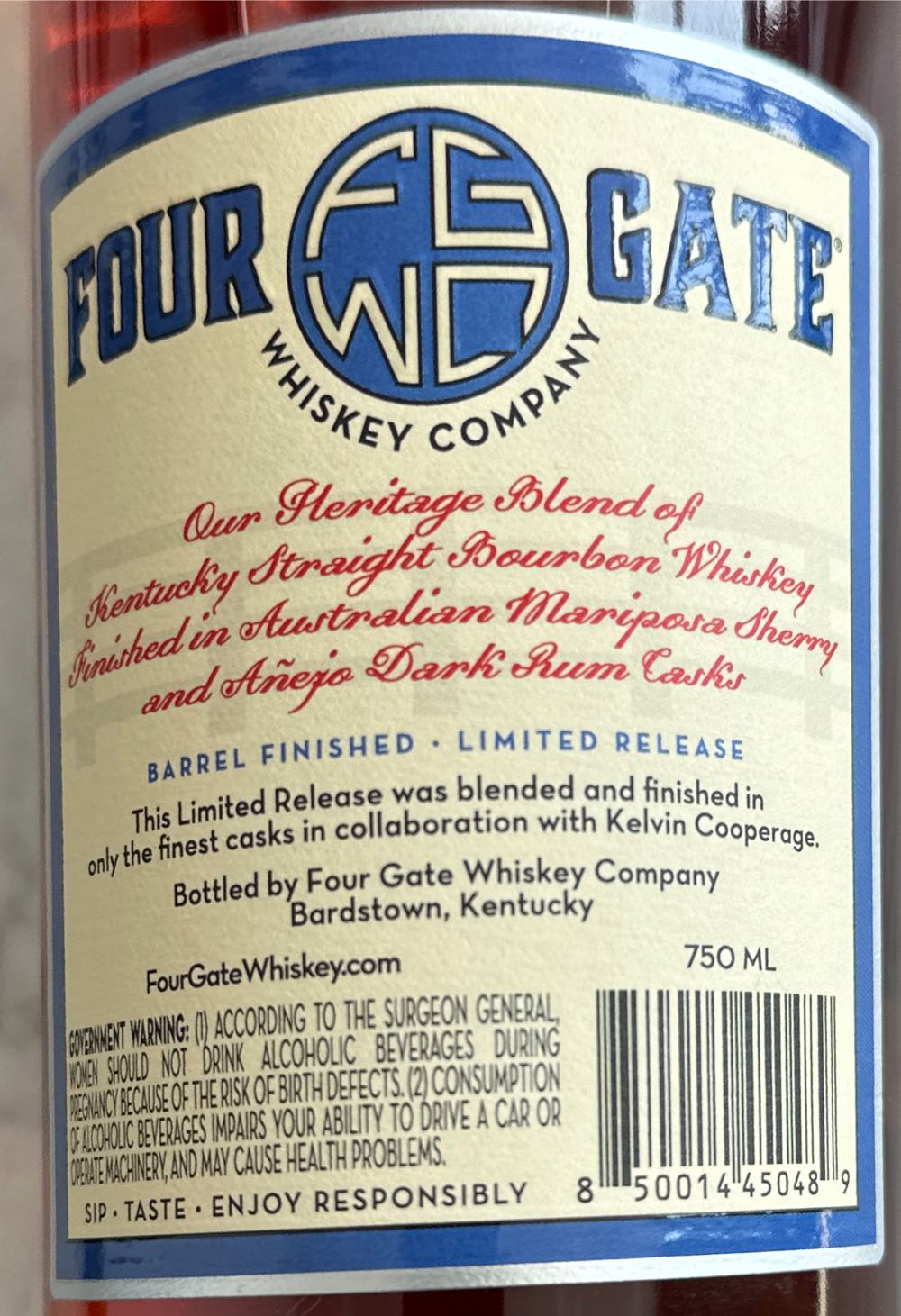 Four Gate The Kelvin Collaboration V - Four Gate (750 mL) alcohol collectible [Barcode 850014450489] - Main Image 3