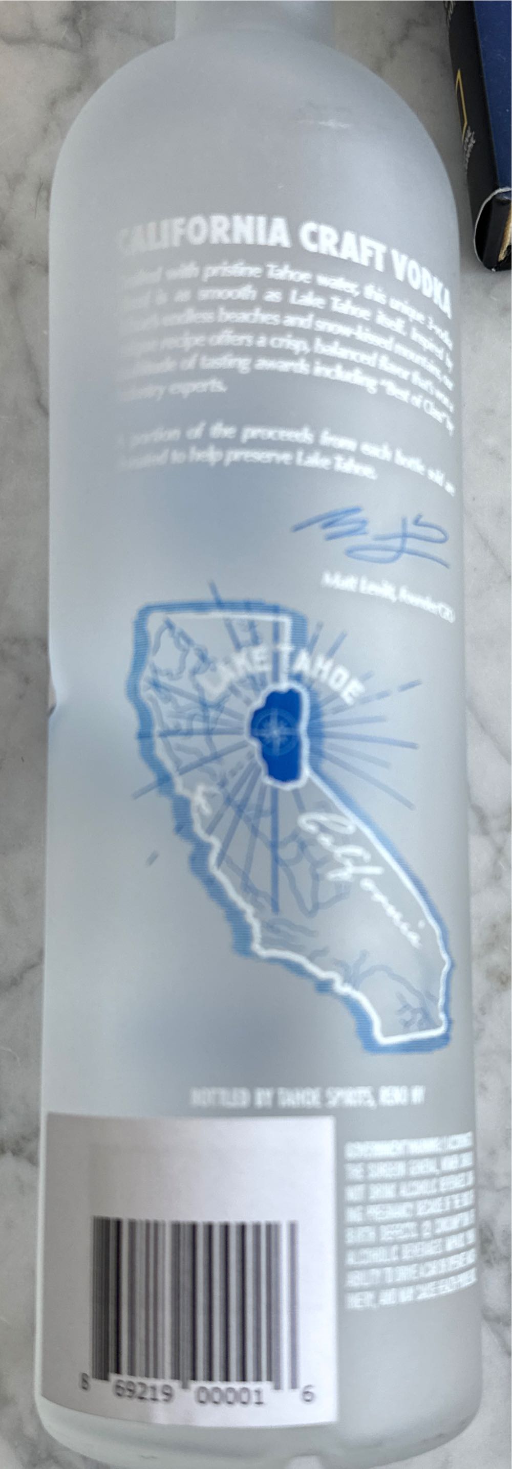 Tahoe Blue Vodka - Tahoe Blue (750 mL) alcohol collectible [Barcode 869219000016] - Main Image 2