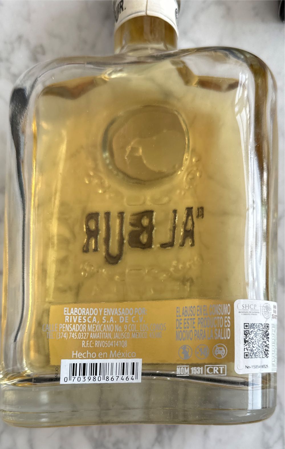 El Albur Anejo Tequila - El Arbur (750 mL) alcohol collectible [Barcode 703980867464] - Main Image 2