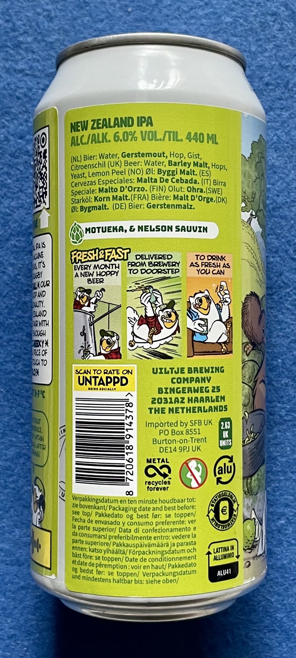 Motueka Mohitos - Uiltje Brewing Company (440 mL) alcohol collectible [Barcode 8720618914378] - Main Image 3