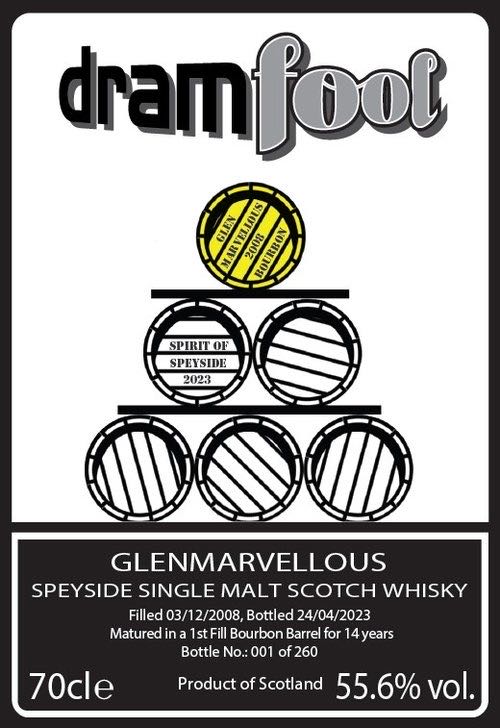 Dramfool “62nd Release” Glenmarvellous #4 14 years old 1st Fill Bourbon Barrel - Glenmarvellous Distillery (700 mL) alcohol collectible - Main Image 2