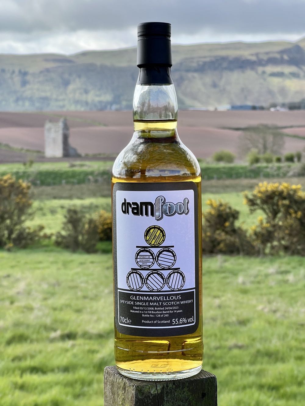 Dramfool “62nd Release” Glenmarvellous #4 14 years old 1st Fill Bourbon Barrel - Glenmarvellous Distillery (700 mL) alcohol collectible - Main Image 3