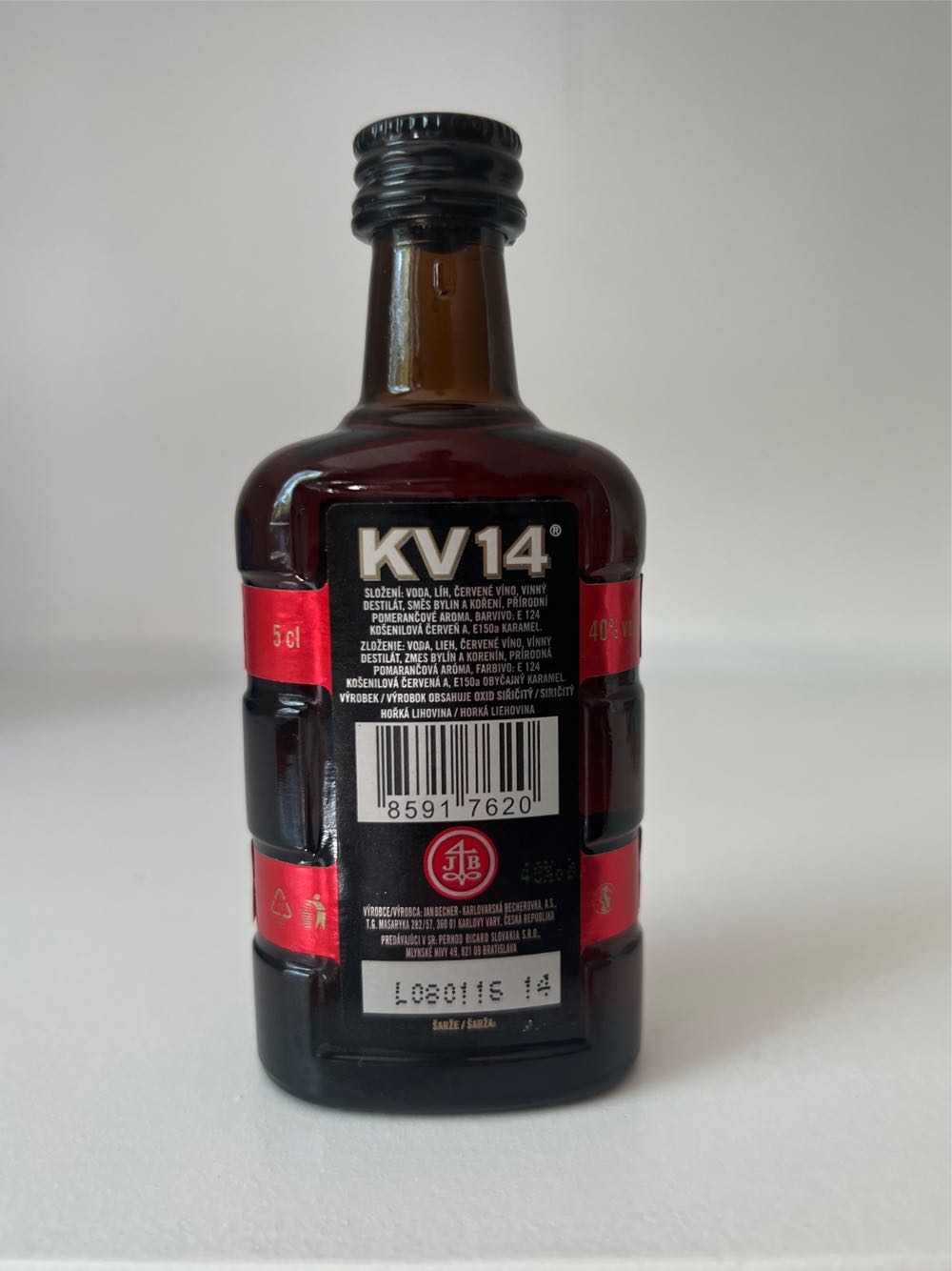 Vodka KV 14 - Jan Becher (50 mL) alcohol collectible - Main Image 2