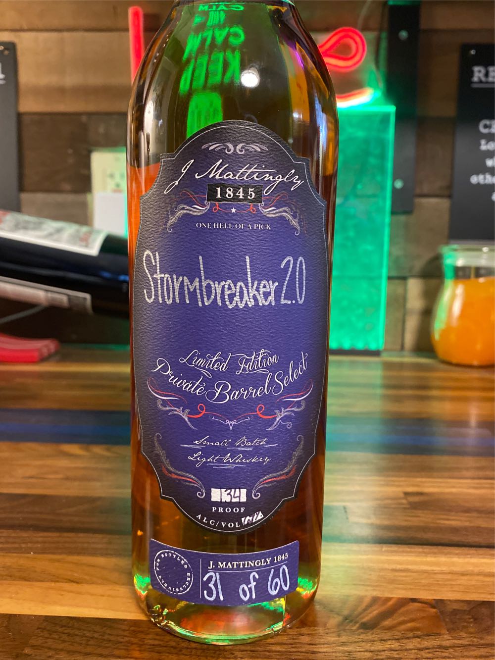 J. Mattingly Stormbreaker 2.0 - J Mattingly (750 mL) alcohol collectible [Barcode 857944007097] - Main Image 2