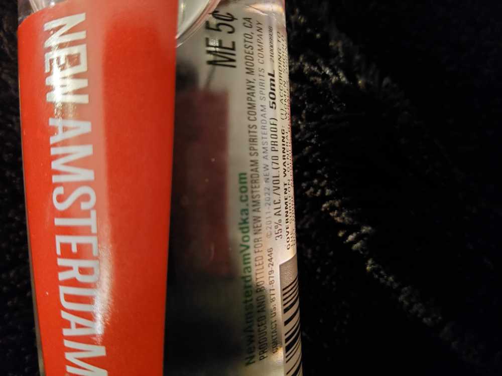 New Amsterdam Vodka Watermelon  - New Amsterdam Spirits Company (50 mL) alcohol collectible [Barcode 085000006740] - Main Image 2