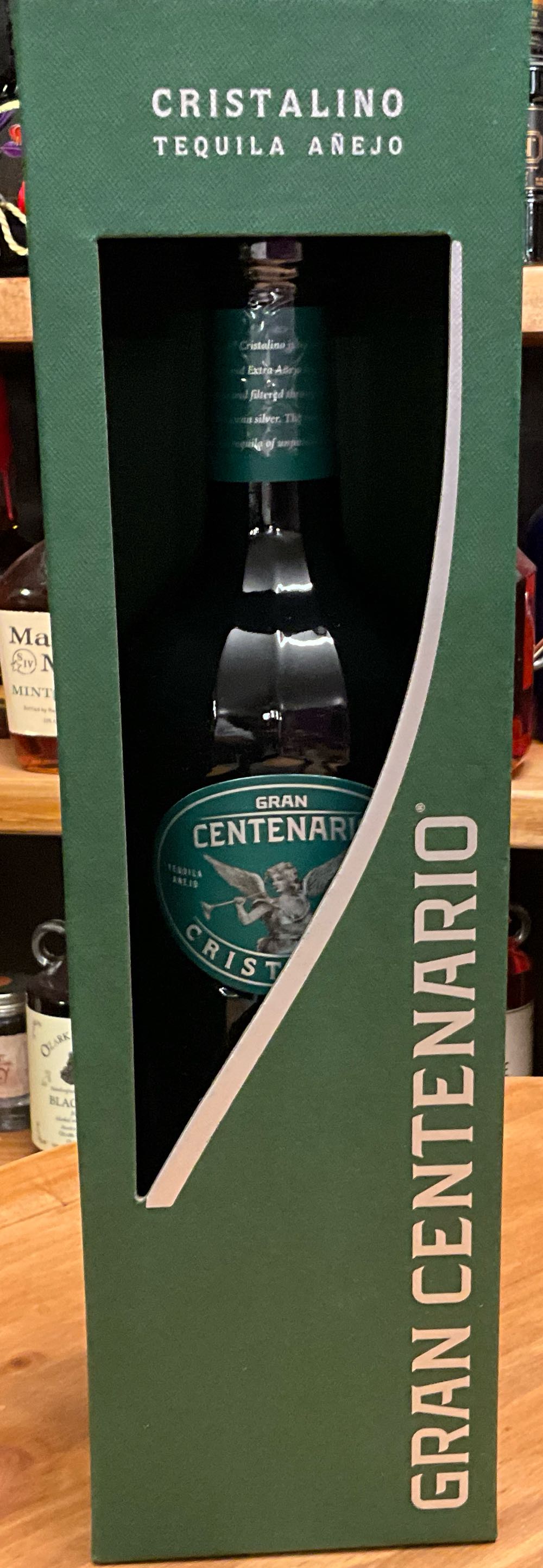 Gran Centenario Cristalino Anejo Tequila In Green Box  (750 mL) alcohol collectible [Barcode 818844023136] - Main Image 2