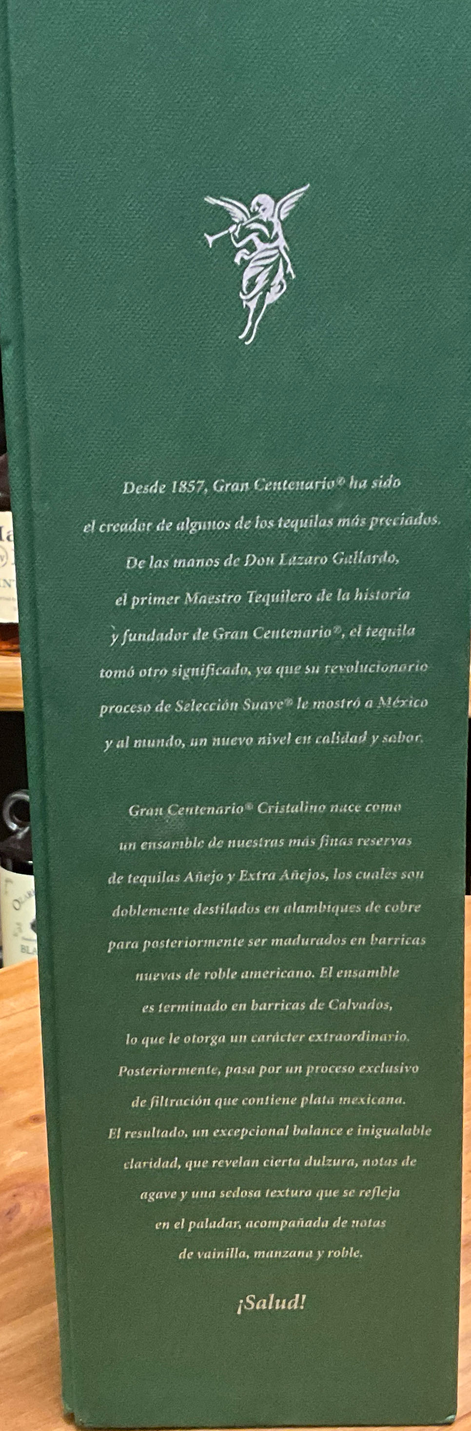 Gran Centenario Cristalino Anejo Tequila In Green Box  (750 mL) alcohol collectible [Barcode 818844023136] - Main Image 3
