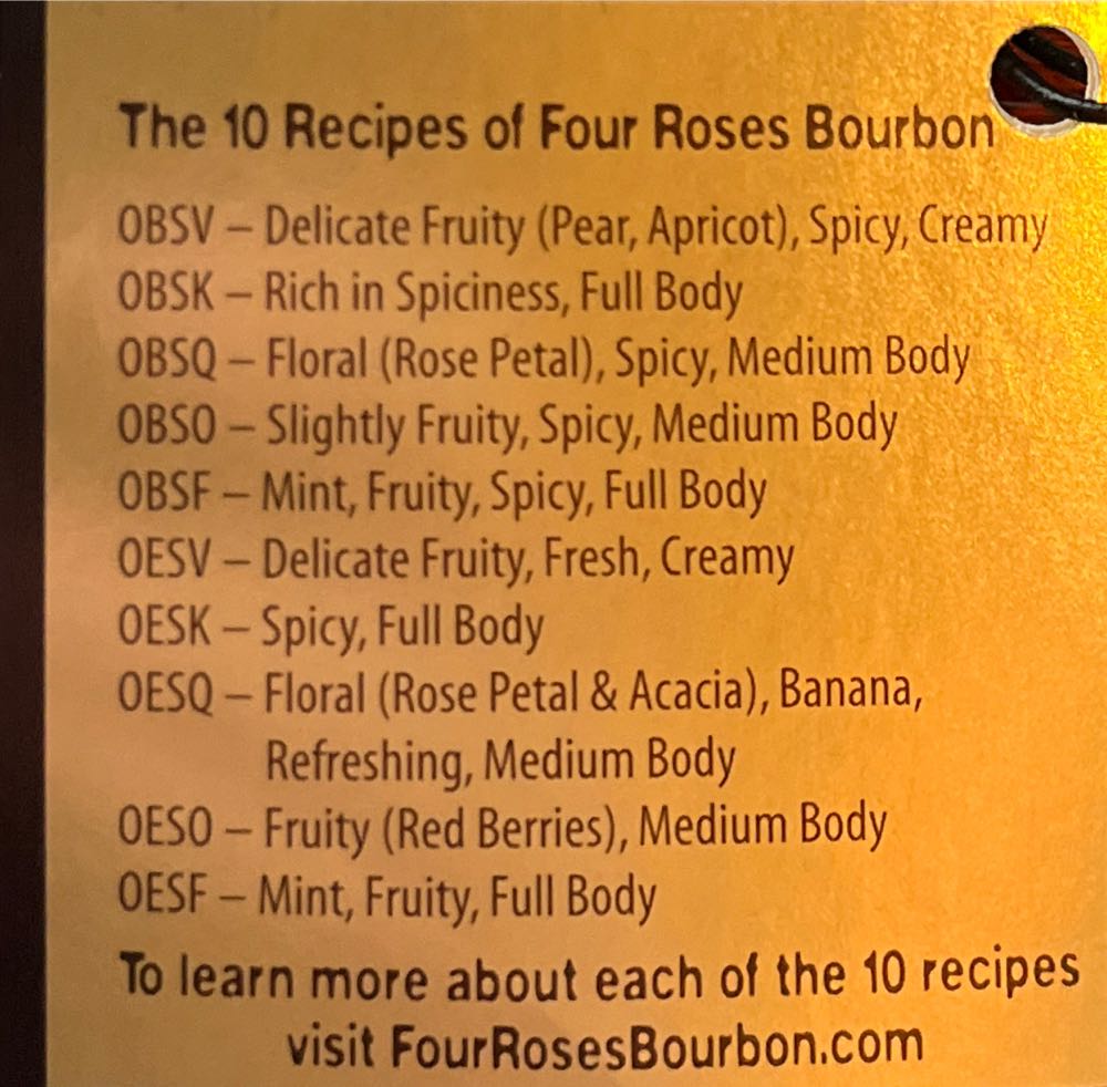 Four Roses Single Barrel (Barrel Strength - OBSO)L&K - Four roses distillery (750 mL) alcohol collectible [Barcode 040063400294] - Main Image 3