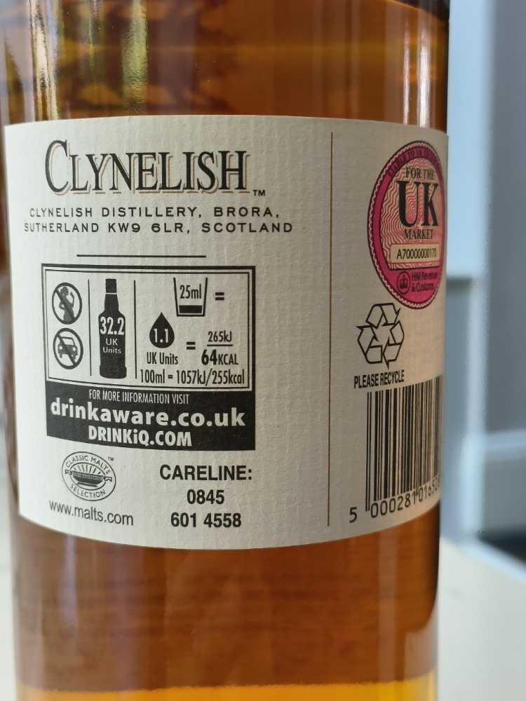 Clynelish 14 - Highland (700 mL) alcohol collectible [Barcode 5000281016528] - Main Image 3