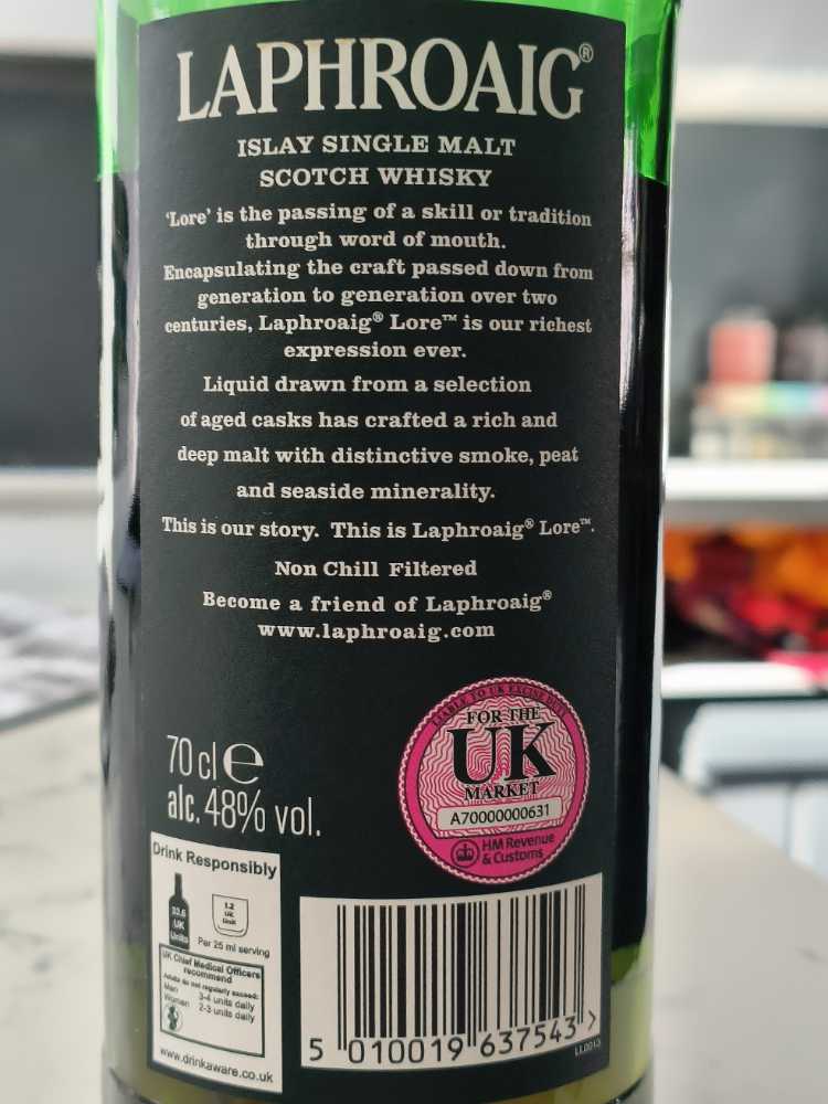 Laphroaig Lore - Laphroaig Distillery (700mL) alcohol collectible [Barcode 5010019637543] - Main Image 3