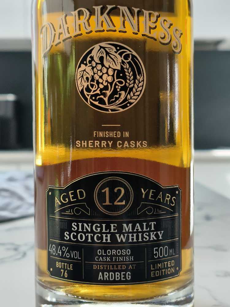 Ardbeg 12 Darkness - Islay (500 mL) alcohol collectible [Barcode 5052598259310] - Main Image 2