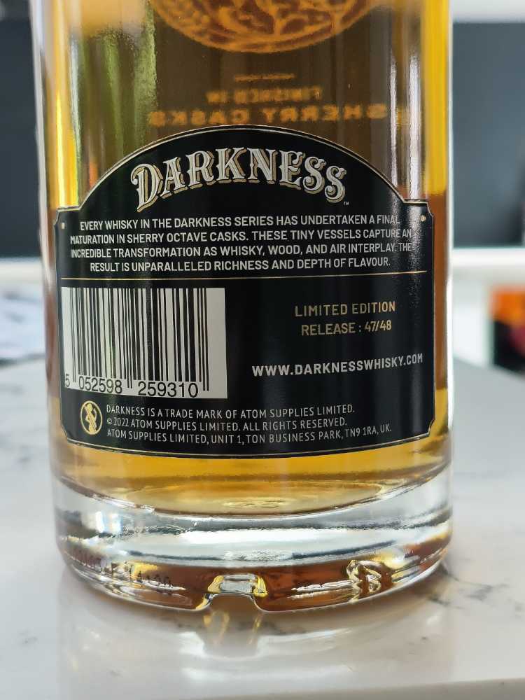 Ardbeg 12 Darkness - Islay (500 mL) alcohol collectible [Barcode 5052598259310] - Main Image 3