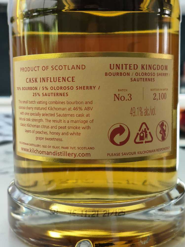 Kilchoman Small Batch #3 - Islay (700 mL) alcohol collectible - Main Image 3