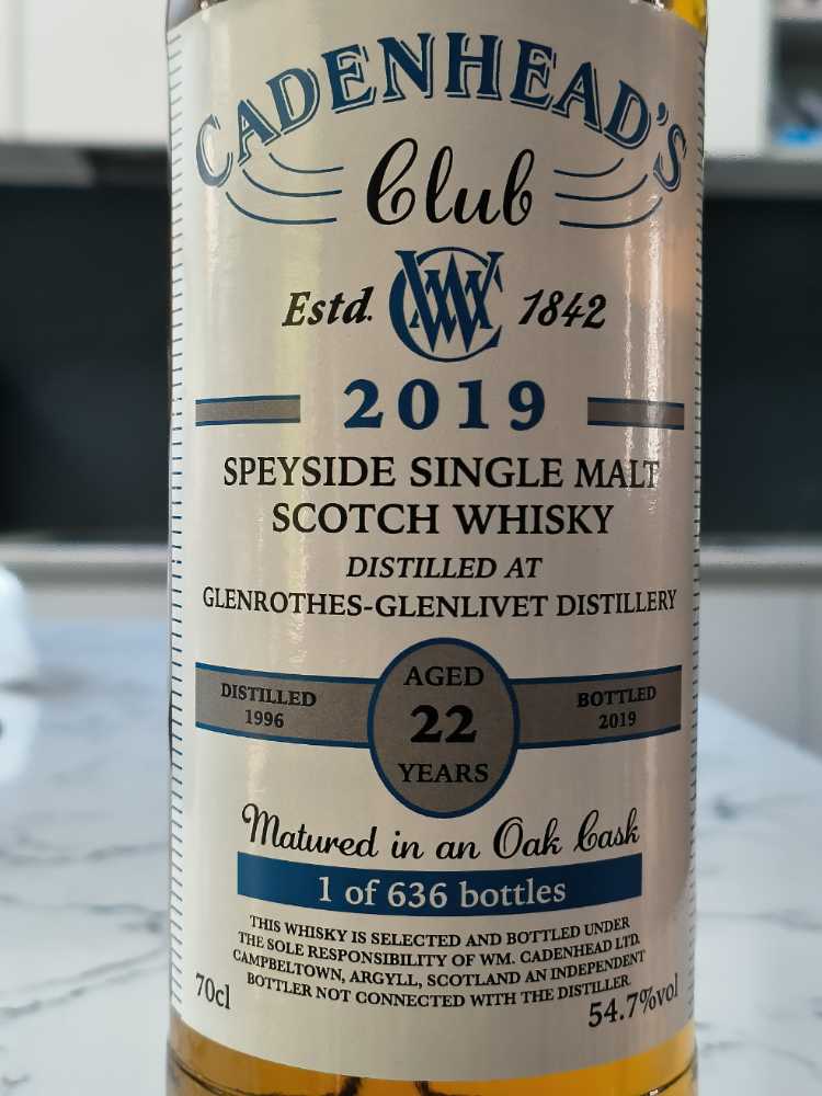 Glenrothes 22 Cadenhead’s Club - Speyside (700 mL) alcohol collectible - Main Image 2