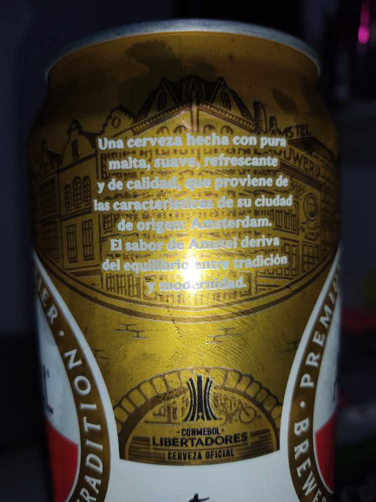 Amstel Lager - Amstel  Brewery (710 mL) alcohol collectible [Barcode 7793147572853] - Main Image 3