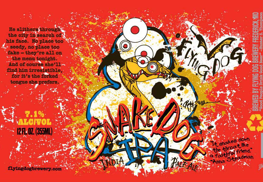 Flying Dog Snake Dog IPA - Flying Dog Brewery, Frederick alcohol collectible - Main Image 3
