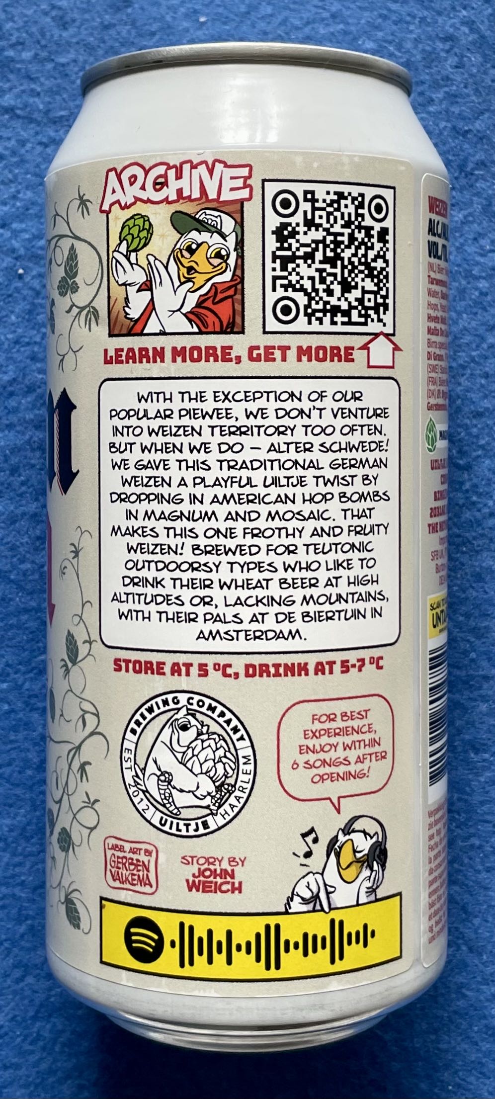 De Biertuin Weizen - Uiltje Brewing Company (440 mL) alcohol collectible [Barcode 8720618804754] - Main Image 4