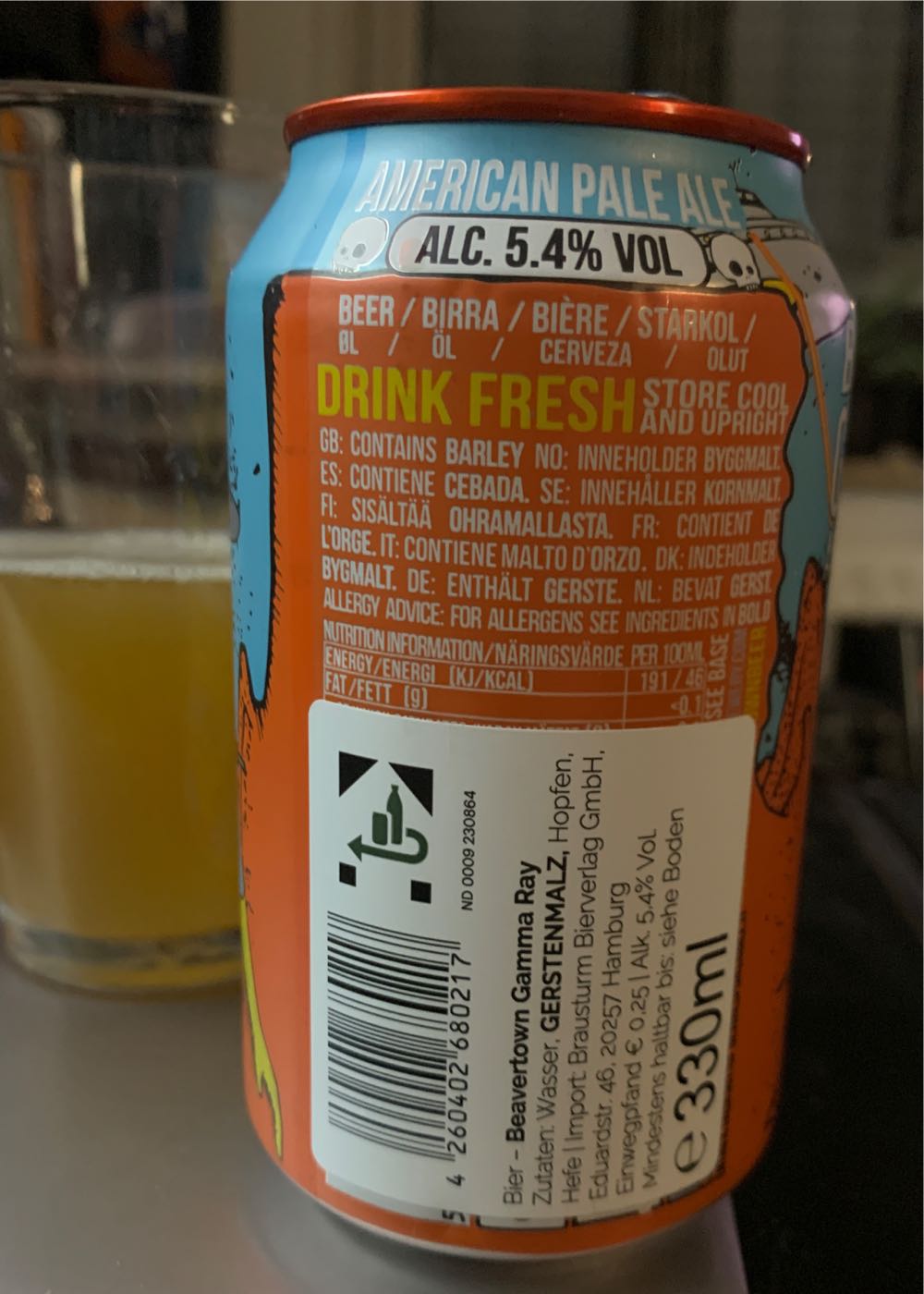 Beavertown Gamma Ray American Pale Ale - Beavertown (330 mL) alcohol collectible [Barcode 4260402680217] - Main Image 4