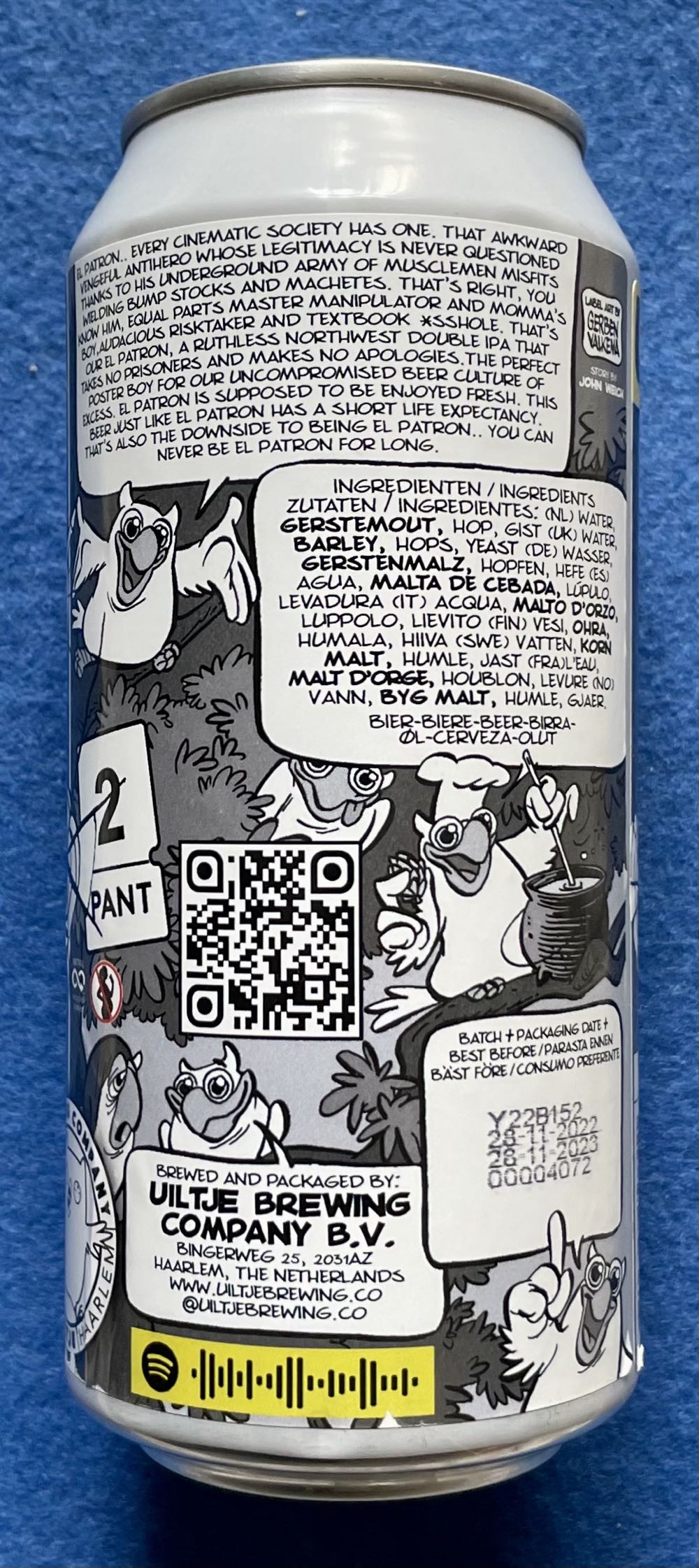El Patron - Uiltje Brewing Company (440 mL) alcohol collectible [Barcode 8719325257311] - Main Image 2