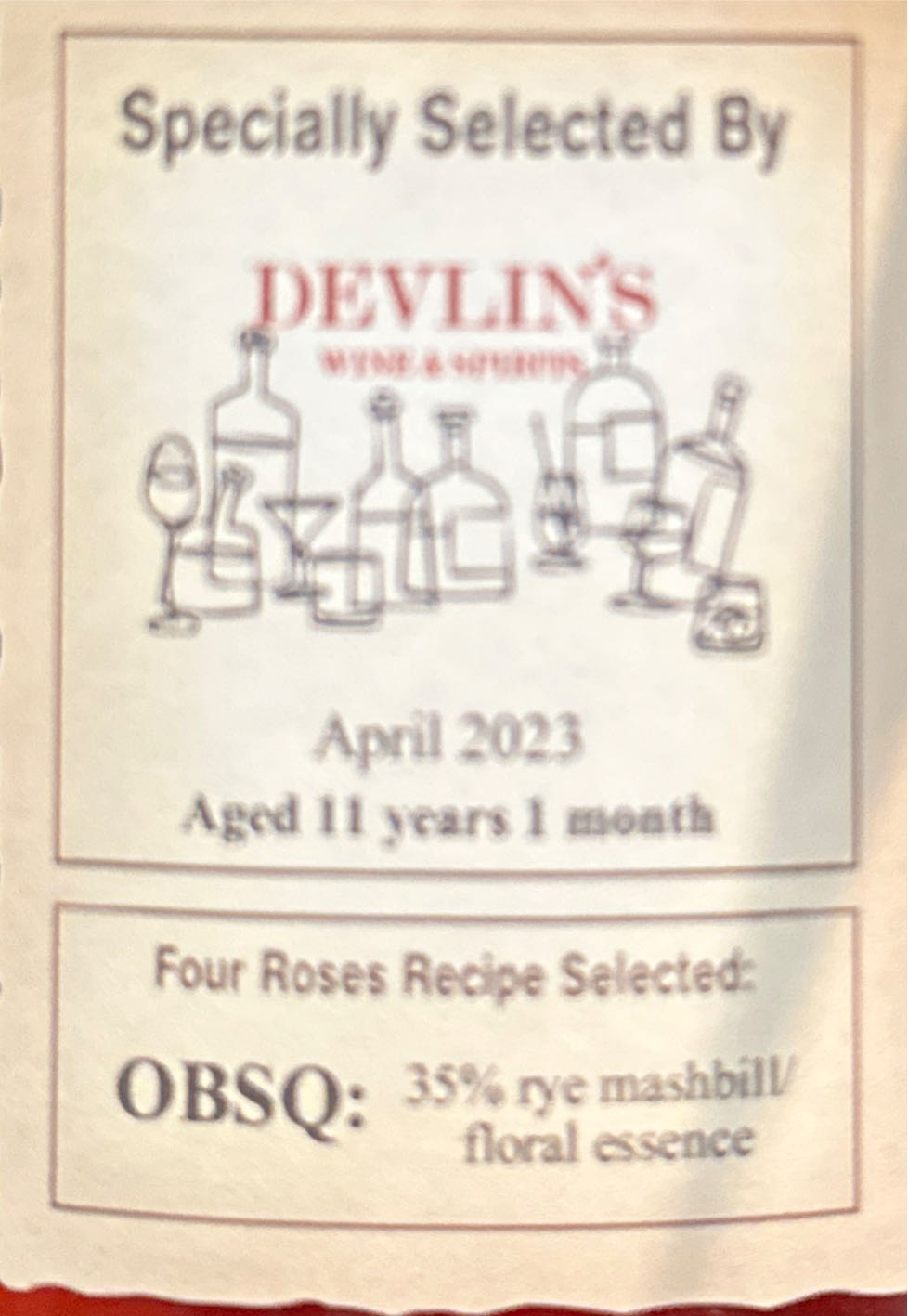 Four Roses SiB BP OBSQ - Four Roses (750 mL) alcohol collectible [Barcode 040063400294] - Main Image 3