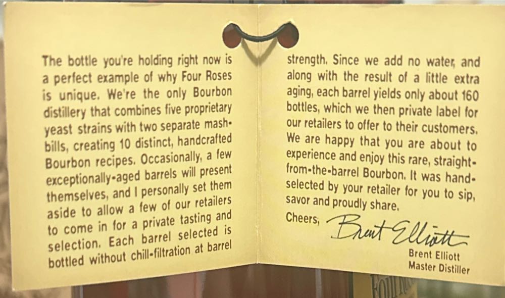 Four Roses SB BS Private Selection OESV - Four Roses (750 mL) alcohol collectible [Barcode 040063400294] - Main Image 4