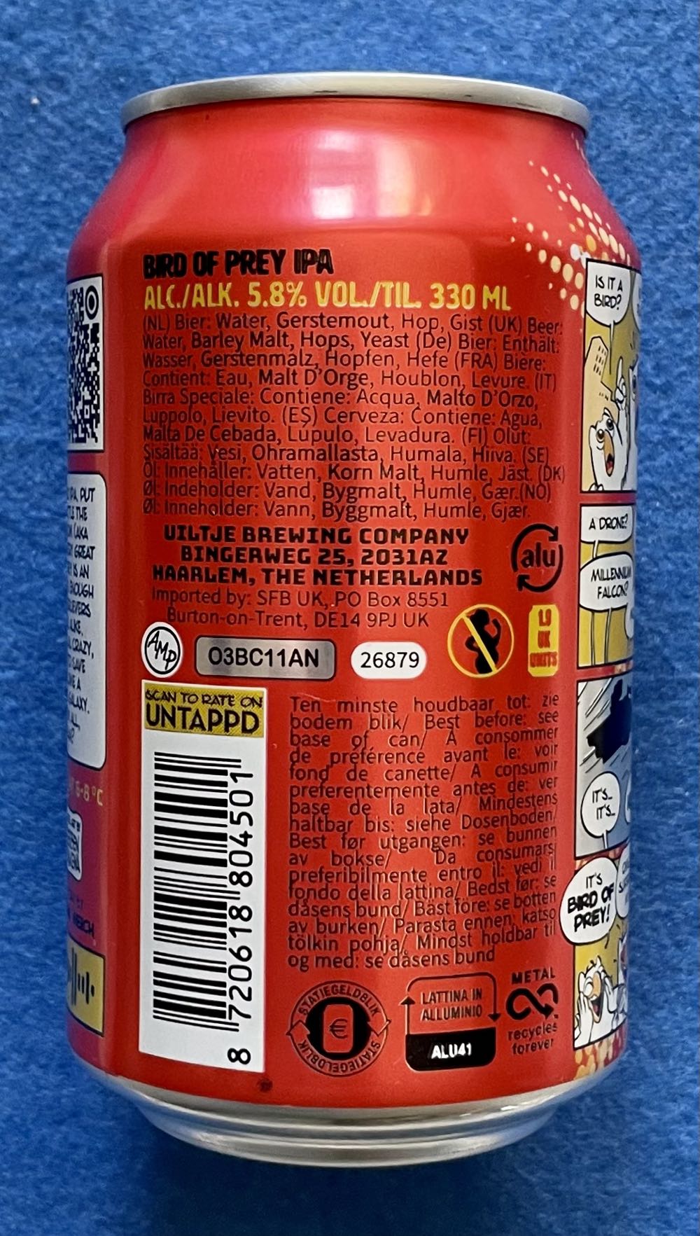 Bird Of Prey - Uiltje Brewing Company (330 mL) alcohol collectible [Barcode 8720618804501] - Main Image 3
