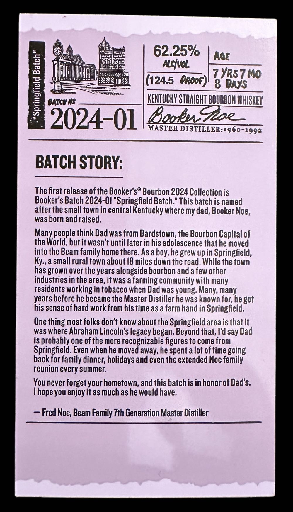 Booker’s 2024-04 “Jimmy’s Batch” - James B. Beam Distilling Co. (750 mL) alcohol collectible [Barcode 080686011408] - Main Image 3