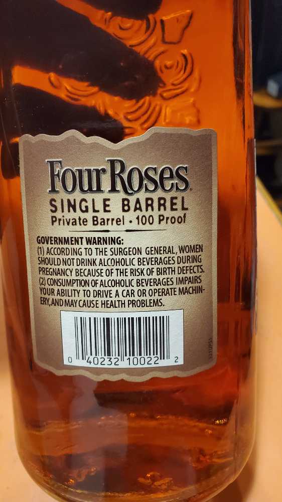 Four Roses Single Barrel - Four Roses Distillery LLC (Lawrenceburg, Kentucky) (750 mL) alcohol collectible - Main Image 2